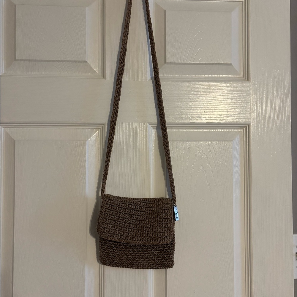 Brown Crochet Shoulder Bag